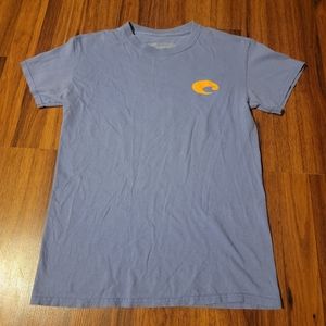 Costa Periwinkle & Coral Logo Shirt - Size Small
